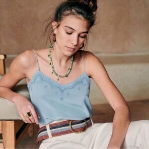 Sezane Silk Palma tank top US4